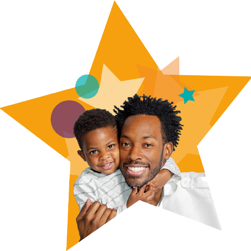 Father and child in star